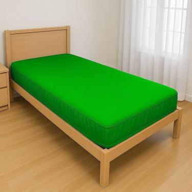 Imagem de Capa Protetora Impermeável Hospitalar P/ Colchão Lençol Elástico Solteiro 88x188x20cm - Verde Bandeira