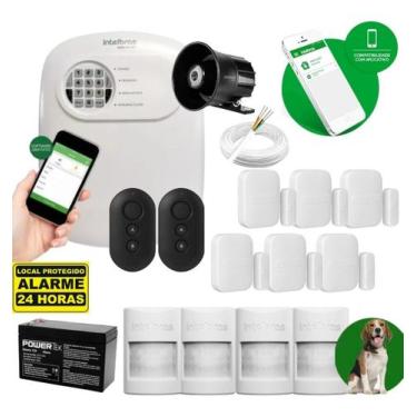 Imagem de Kit Alarme Híbrido Intelbras 4 Sensores PET Com Fio, 6 Magnéticos Sem 