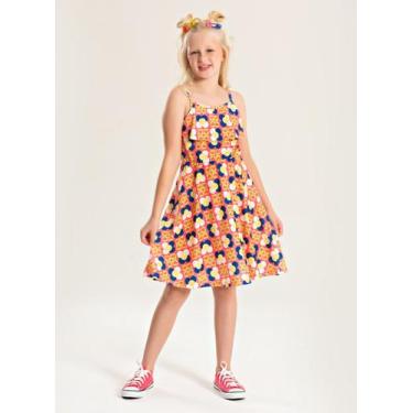 Imagem de Vestido Alcinha Verão Menina Rosa Florzinhas Geométricas - Molekada, 2