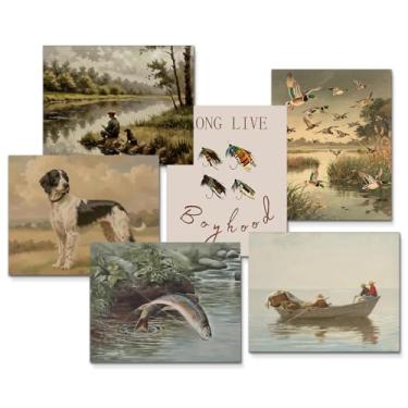 Imagem de Conjunto de 6 decoração de animais de parede floral vintage de casa de fazenda, decoração de sala de aula, decoração de sala de aula, imagens de campo, decoração de parede, presentes, pôsteres