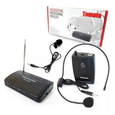Imagem de Microfone Profissional Wireless Lapela Headset Sem Fio - Tomate