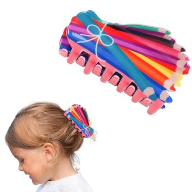 Imagem de Grampos de cabelo de volta às aulas para mulheres e meninas, grampos de garra de cabelo lápis para cabelos finos e grossos, acessórios para professores, prendedor de mandíbula forte, clipe de banana