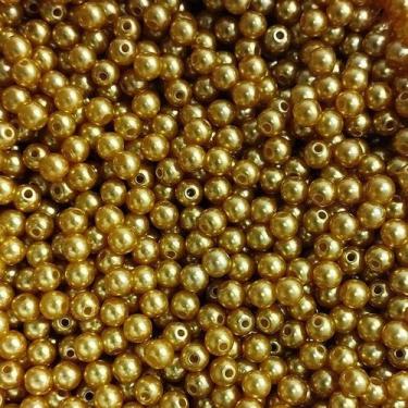 Imagem de PÉROLA DE ABS LISA Nº 05 20G PEROLA 5MM - LADEIRA BIJUTERIAS, DOURADO