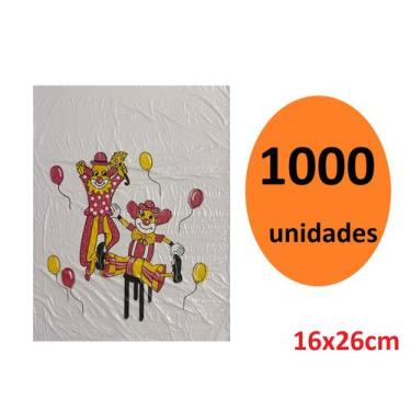 Imagem de Kit 1000 Sacos de Plástico p/ Palhaço Dia das Crianças 16x26 - Lynx pr