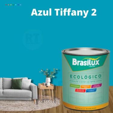 Imagem de Esmalte Sintético Brasilux Base Água Ecologico Cor Tiffany 800ML Brilh