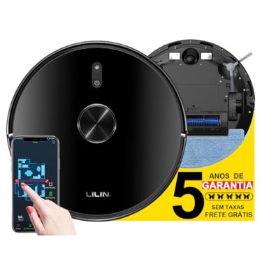 Imagem de LILIN Robô aspirador de pó X6, Navegação e mapeamento LIDAR, Aspirador e esfregão 3 em 1, Conexão WiFi, Salve vários mapas, Recarga automática e retoma a limpeza, Fronteira Virtua, Do Brasi