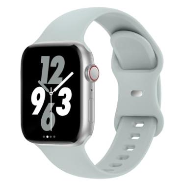 Imagem de Acrbiutu Pulseira Fina Compatível Com Apple Watch 38 Mm, 40 41 42 44 45 46 Mm E 49 Esportiva De Silicone Reposição Para Iwatch Série 10/9/8/7/6/5/4/3/2/1 Ultra Se, Feminina Masculina, Suculenta