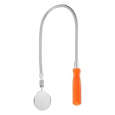 Imagem de HARFINGTON Espelho de inspeção telescópico 5.1 cm redondo 60.5 cm 360 graus aço inoxidável inspeção cabeça giratória espelhos de extensão dobráveis para técnicos mecânicos empreiteiros, vermelho