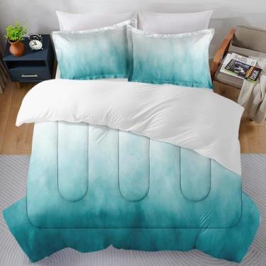 Imagem de Conjunto de edredom SUMIANYH Queen Size azul verde oceânico