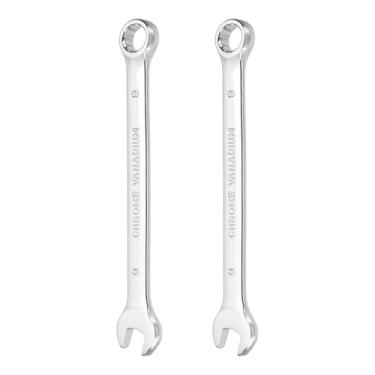 Imagem de HARFINGTON 2 peças chave de combinação 9 mm caixa métrica de 12 pontos e chave inglesa de extremidade dupla CR-V de extremidade aberta para reparo de máquinas de móveis de tubos automotivos, faça você