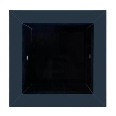 Imagem de Porta Papel Higiênico Simples Porcelanato Preto Borda Aluminio Embutir