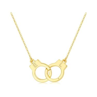Imagem de M MOOHAM Colar feminino com duas iniciais algemas, banhado a ouro 14K, duas letras, amizade, melhor amigo, joias personalizadas, presentes de aniversário para mulheres, melhores amigas, casais, Latão