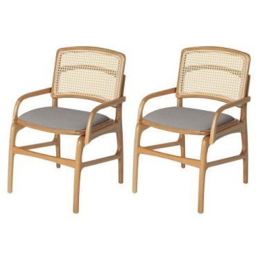 Imagem de Jogo 2 Cadeiras de Jantar Florença Estrutura em Madeira Jequitibá Natu