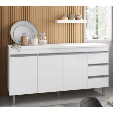 Imagem de Balcão Gabinete Branco Andréia 160mt Para Pia Sem Tampo AJL