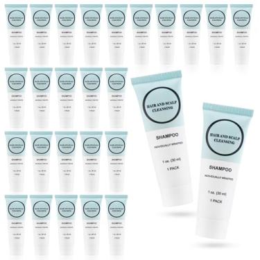 Imagem de Shampoo tamanho viagem, embalagem individual, 30 ml, mini conjunto de gel de xampu para uso único, kit de artigos de higiene pessoal para homens e mulheres para hotel/acampamento/férias/sem-teto