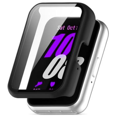 Imagem de Capa Bumper com Película Compatível com Galaxy Fit 3 Samsung - Case Protetora para Smartwatch, cor Preto