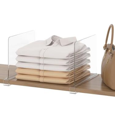 Imagem de Svaldo Divisórias de prateleira transparentes para organização de armário, pacote com 12, divisórias de prateleira de acrílico, organizadores e armazenamento de armário, organizador de bolsa, serve