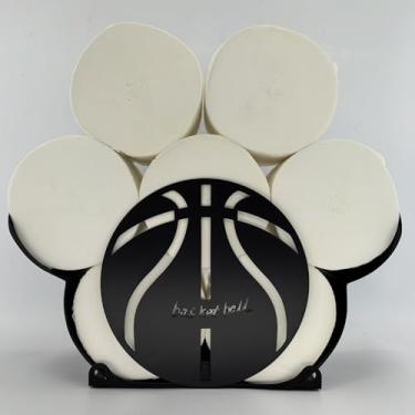 Imagem de Wigag Suporte de papel higiênico decorativo de basquete para 8 rolos, armazenamento de papel higiênico de banheiro, suporte de parede e suporte livre, suporte de lenços engraçado, acessórios de