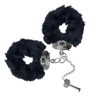 Imagem de Algema De Metal Com Pelúcia Acessório Erótico para Conforto e Ousadia em Momentos Íntimos 1002 (PRETO)