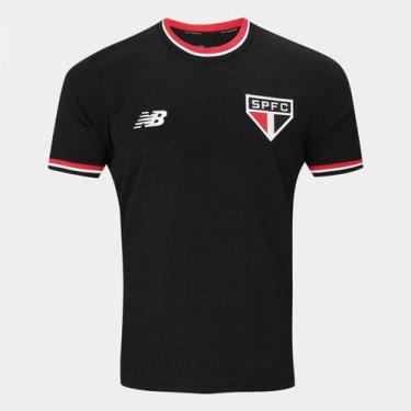 Imagem de Camisa São Paulo New Balance Retrô Masculina, Preto, M