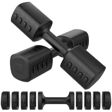 Imagem de Hezeyferg Conjunto de halteres ajustáveis, conjunto de halteres totais de 6 kg com cada 5 níveis 1 kg/1,5 kg/2,0 kg/2,5 kg/3 kg, pesos de mão para mulheres/homens, casa, escritório, academia, treino