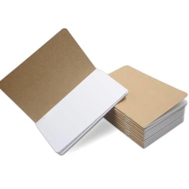 Imagem de YIKANGHENG Caderno pequeno, 12 peças de 14 cm x 8,5 cm, capa marrom, bolso, 32 folhas (64 páginas), páginas em branco para anotações e viagens (em branco)