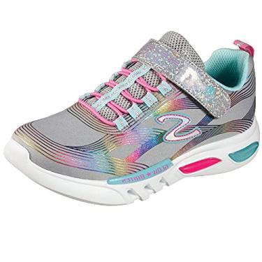 Imagem de Skechers girls Glow-brites Sneaker, Grey/Multi, 3 Little Kid US
