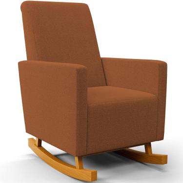 Imagem de Poltrona de Amamentação com Balanço Ravena W01 Bouclê Terracota - Lyam Decor