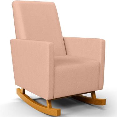 Imagem de Poltrona de Amamentação com Balanço Ravena W01 Linho Rosê - Lyam Decor