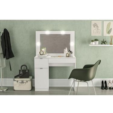 Imagem de Penteadeira Bahia 2 Gavetas 1 Porta Politorno, Branco