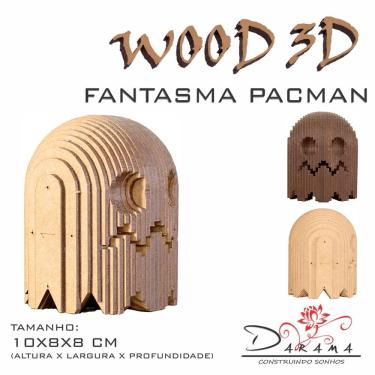Imagem de Cabeça 3D Fantasma Pacman Ghost Decoração Ornamento Enfeite
