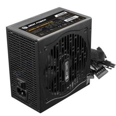 Imagem de HIGH POWER Fonte de alimentação para computador PC com certificação ouro 80 Plus - 650 Watts PSU, potência contínua ATX 12V V2.3/EPS Active PFC com ventilador silencioso de 120 mm, desempenho