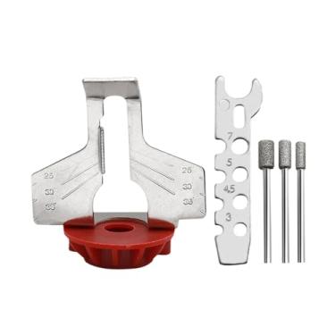 Imagem de Whtkoph Conjunto de Acessórios para Afiar Serras, Limas Diamantadas, Afiador de Serras Profissional, Broca, Acessórios para Ferramentas Elétricas para Uso Ext, Vermelho, Tamanho real