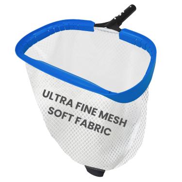 Imagem de Poolvio Rede de piscina de 45,72 cm – Ancinho de folhas de escumadeira de piscina resistente com moldura de alumínio e saco de malha fina profunda – Rede profissional de limpeza de piscina para folhas