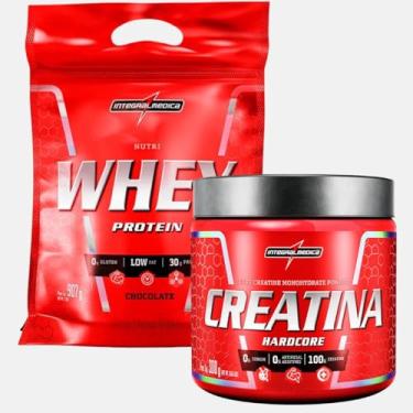 Imagem de Combo Pouch Whey 100% Pure Chocolate + Creatina Hardcore - Integralmédica