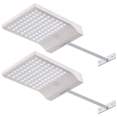 Imagem de Luminária Solar Externa 80 LEDS com 4 Modos de Iluminação, 2 Unidades, INNOGEAR SL2P, Branco