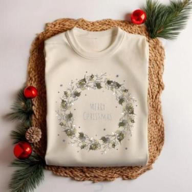 Imagem de Camiseta Unissex Natal Merry Christmas Guirlanda Festa Personalizada T