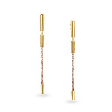 Imagem de Mia by Tanishq Brincos de gota de ouro 14KT 2 cores para mulheres, Metal