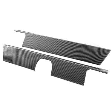 Imagem de Barong for Tesla Cybertruck Accessoriess Adesivos interiores carro controle central painel painel capa acabamento moldura decalque padrão de fibra de carbono 2 peças