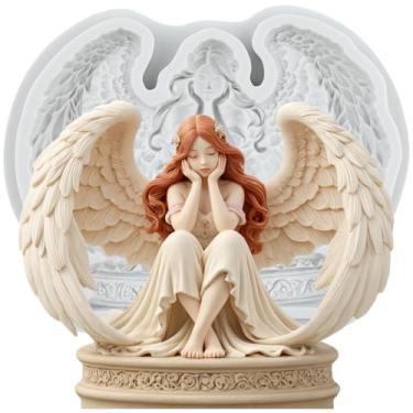 Imagem de MYPRACS Angel Fondant Moldes de silicone para decoração de bolos de açúcar, topo de cupcake, pasta de goma de chocolate, argila de polímero