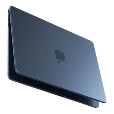 Imagem de BlueSwan Capa fosca para MacBook Air de 13 polegadas, M4 M3 M2 2025 2024-2022 A3240 A3113 A2681, Air 13,6 polegadas, capa protetora rígida Midnight Clear