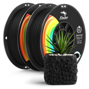 Imagem de Creality Filamento PLA+ fosco de 1,75 mm, 2 kg (4,4 lb) com acabamento sem brilho, impressora 3D PLA, baixa deformação, linhas de camada mínima, cores vivas, precisão dimensional +/- 0,02 mm, preto
