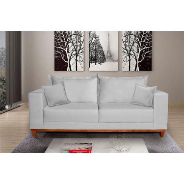 Imagem de Sofá Fixo Living  3 Lugares Pequim 2.00m Veludo Bege