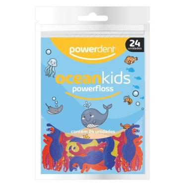 Imagem de Fio Dental Ocean Kids Powerfloss Powerdent 24un  Limpeza Bucal Infanti
