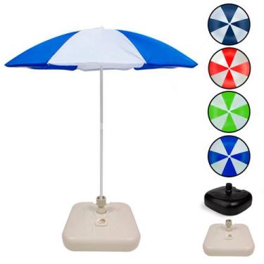 Imagem de Guarda-Sol Praia Camping Piscina Pescaria 1.8m FPS 70 Poliéster + Base