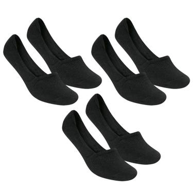 Imagem de Kit 3 Pares de Meia Selene Sapatilha Invisível Feminino - Preto
