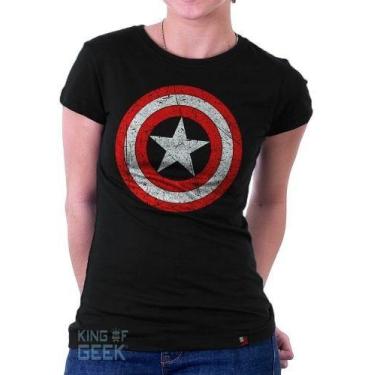 Imagem de Babylook Capitão América Escudo Blusinha Vingadores Marvel - King of G