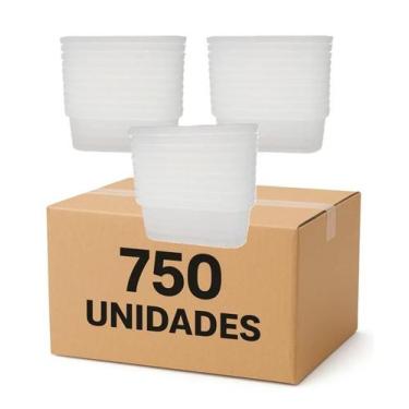 Imagem de Pote Embalagem Tampa 250ml 750 Unidades Congelados Freezer Microondas 
