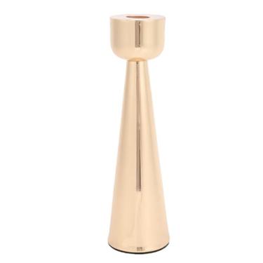 Imagem de Asixxsix Suporte de Vela, Castiçais Cônicos Com Almofadas Antiderrapantes, Suporte de Castiçal para Peça Central de Mesa, Recepção de Casamento, Decoração Festiva de Lareira Natal (Ouro)