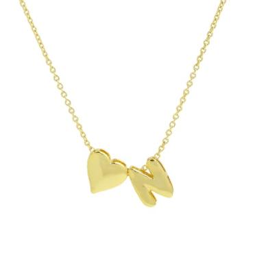 Imagem de 1 colar de coração com letras e acabamento brilhante banhado a prata para mulheres, joia fina, presente para mamãe (A), 48.5cm, Cobre, Sem Pedra Preciosa